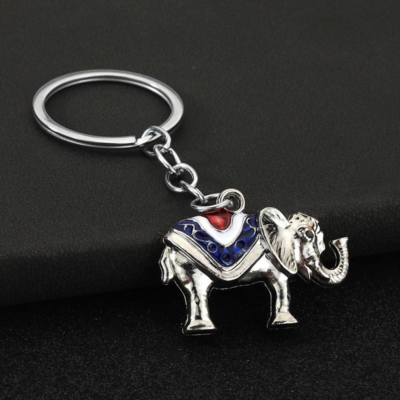 Vintage Elephant Keychain Creative Cute Animal Bag Car Key Ring For Men Women Gift