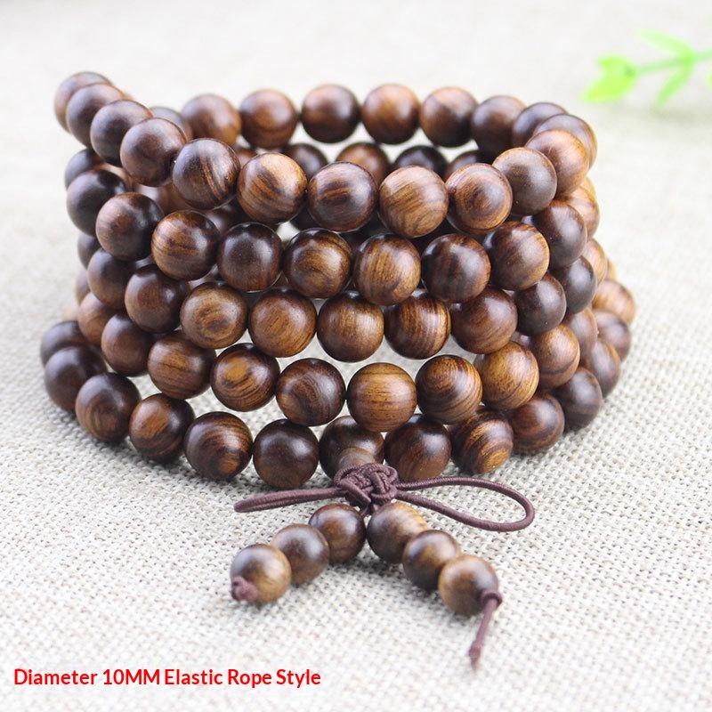 Natürliches Holz 108 Mala Perlenarmband Glatte Oberfläche Milder Duft für Yoga Spirituelle Suchende Geschenke
