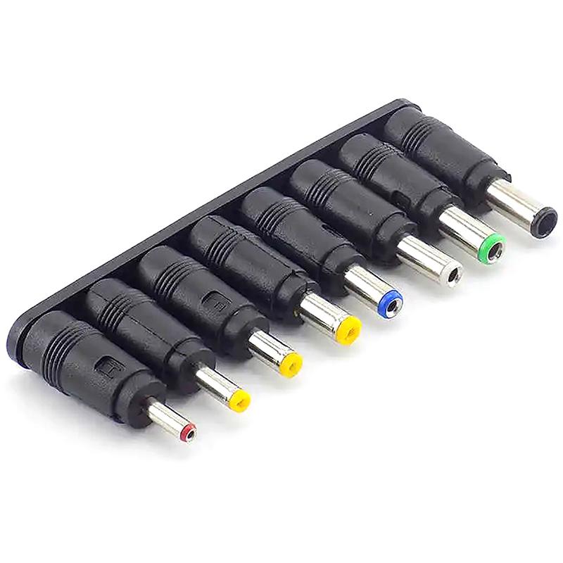 8Pcs Universal Laptop DC Power Supply Adapter Connector Plug AC DC Jack Charger Connectors Power Adapter Conversion Plug
