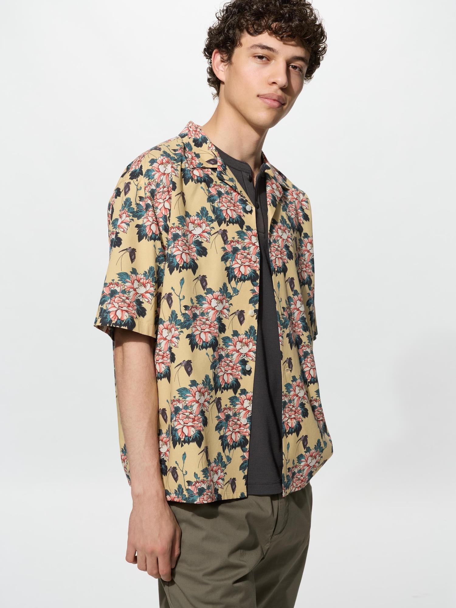 Рубашка Uniqlo Japan с открытым воротником Вагара 43 YELLOW/S