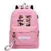 Witch  Girl Group Print Student Backpack Iron Chain Trendy Backpack USB Backpack