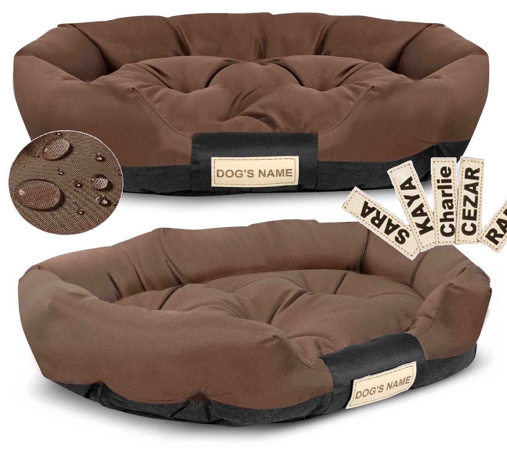Dog bed 100x75 cm personalized waterproof brown
