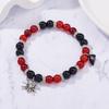 "Halloween Spider Love Magnetic Bracelet: Adjustable Beaded Jewelry for Couples"