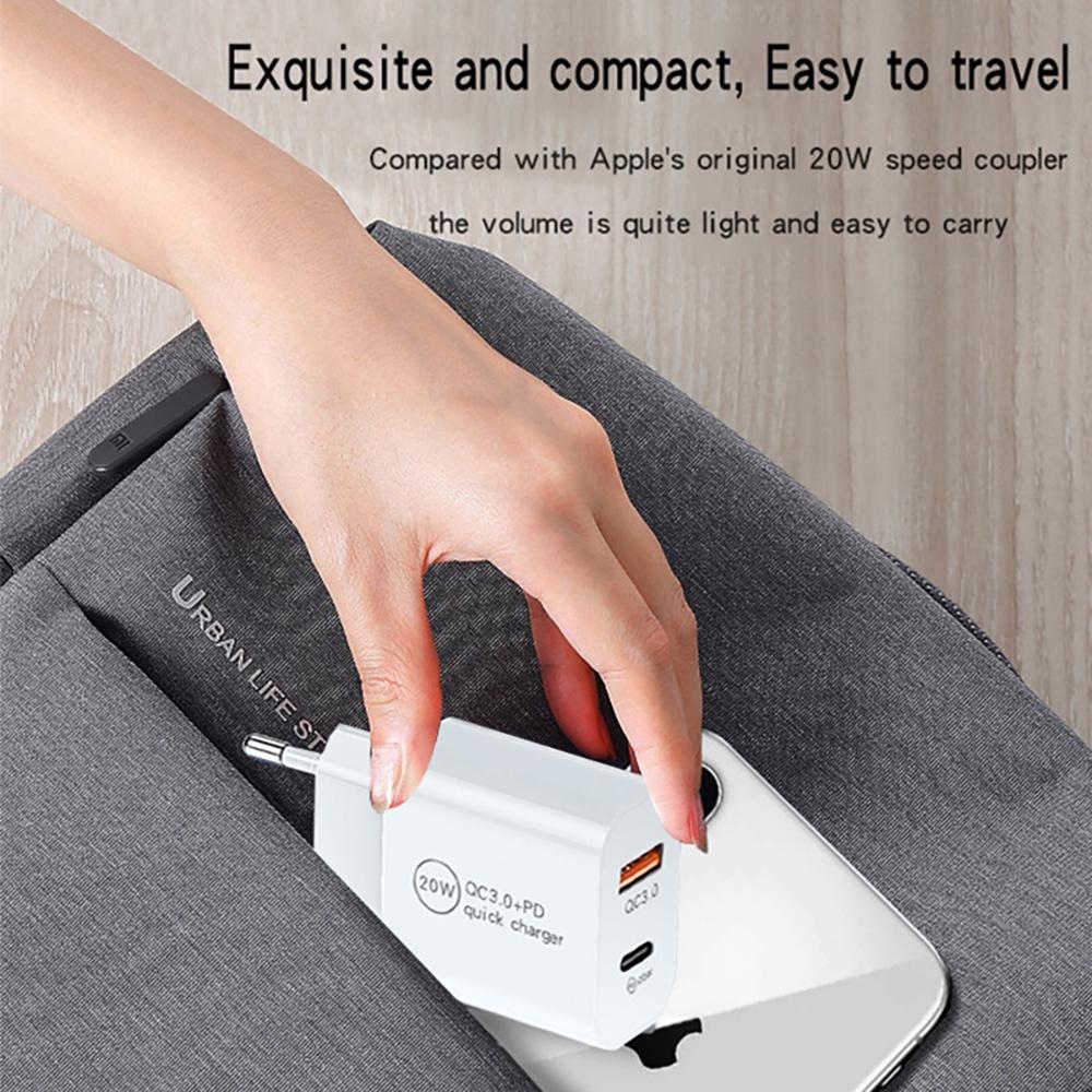 FONKEN Tipo cargador del paladio del USB 20W adaptador de C QC3.0 enchufe BRITÁNICO de carga rápida para el cargador rápido de la pared del viaje del teléfono