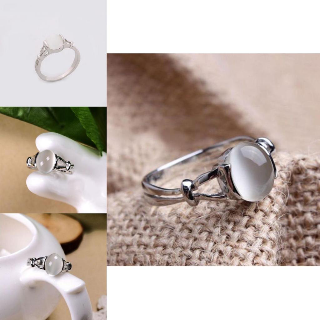 Glamour Steel Gift Engagement Ring With Bright Stone Silver Plated Fashion Jewelry