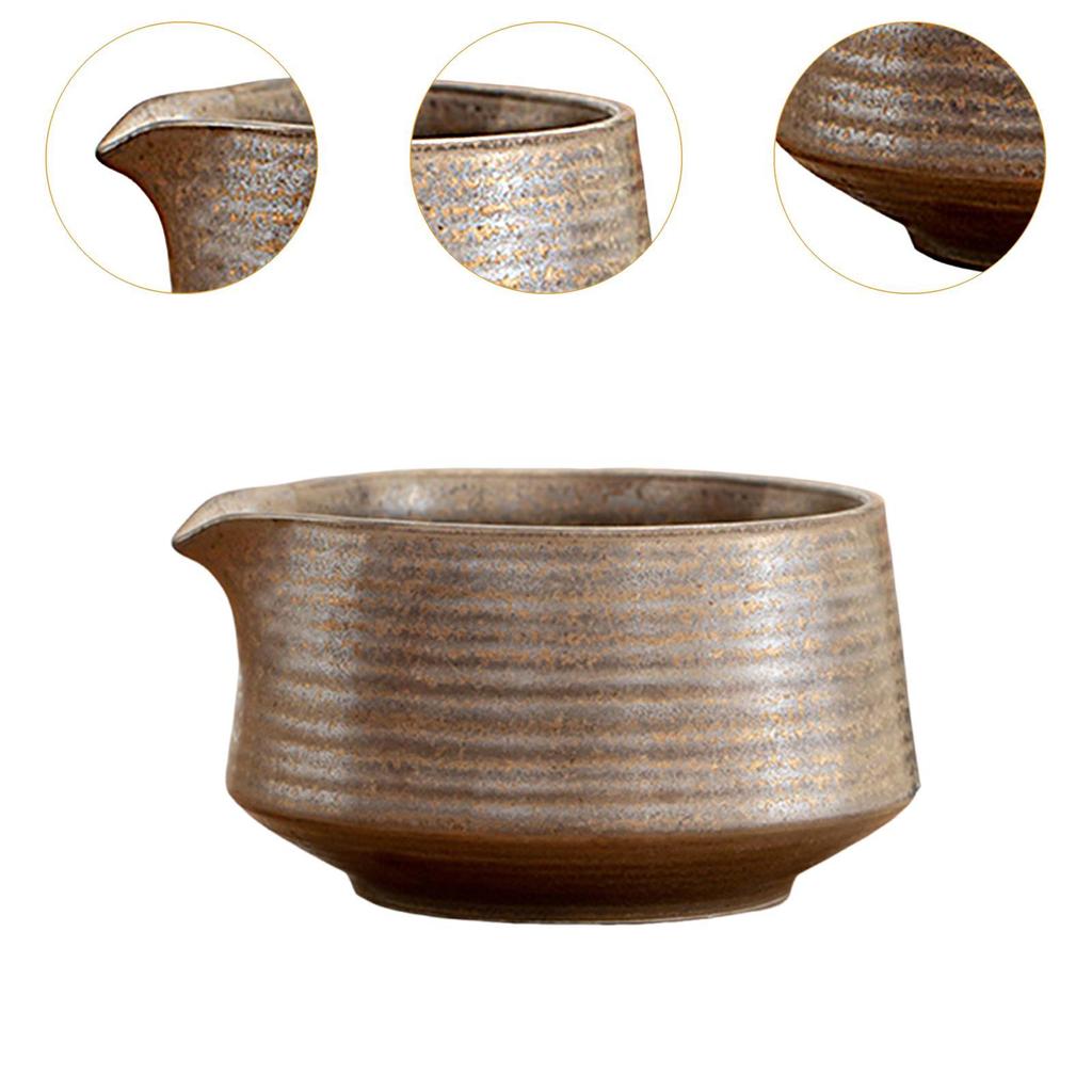 Ceramic Matcha Tea Bowl Japanese Tea Cup 560ml Matcha Accessories with Spout Handmade for Tea Lovers Friends Beginner Gift