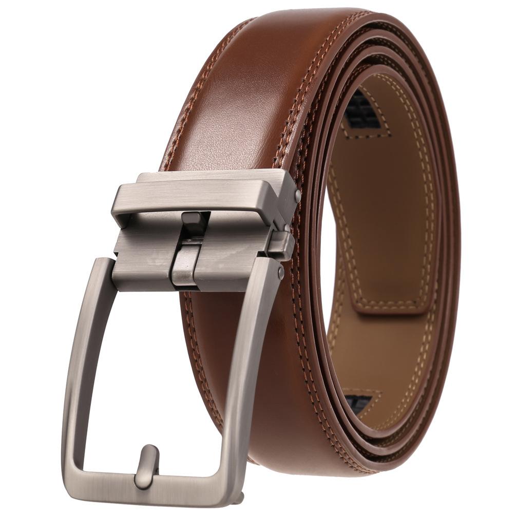 Anti-Needle Automatic Buckle Belt, Men'S Belt, Two-Layer Cowhide Belt Ly36-561948-1