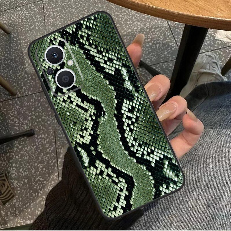 Snake Skin Print For OPPO Reno 7 8 Lite 8T 14F 13F 11F 12F 10 11 12 13 14 Pro OPPO Find X8 X5 X6 Pro Case