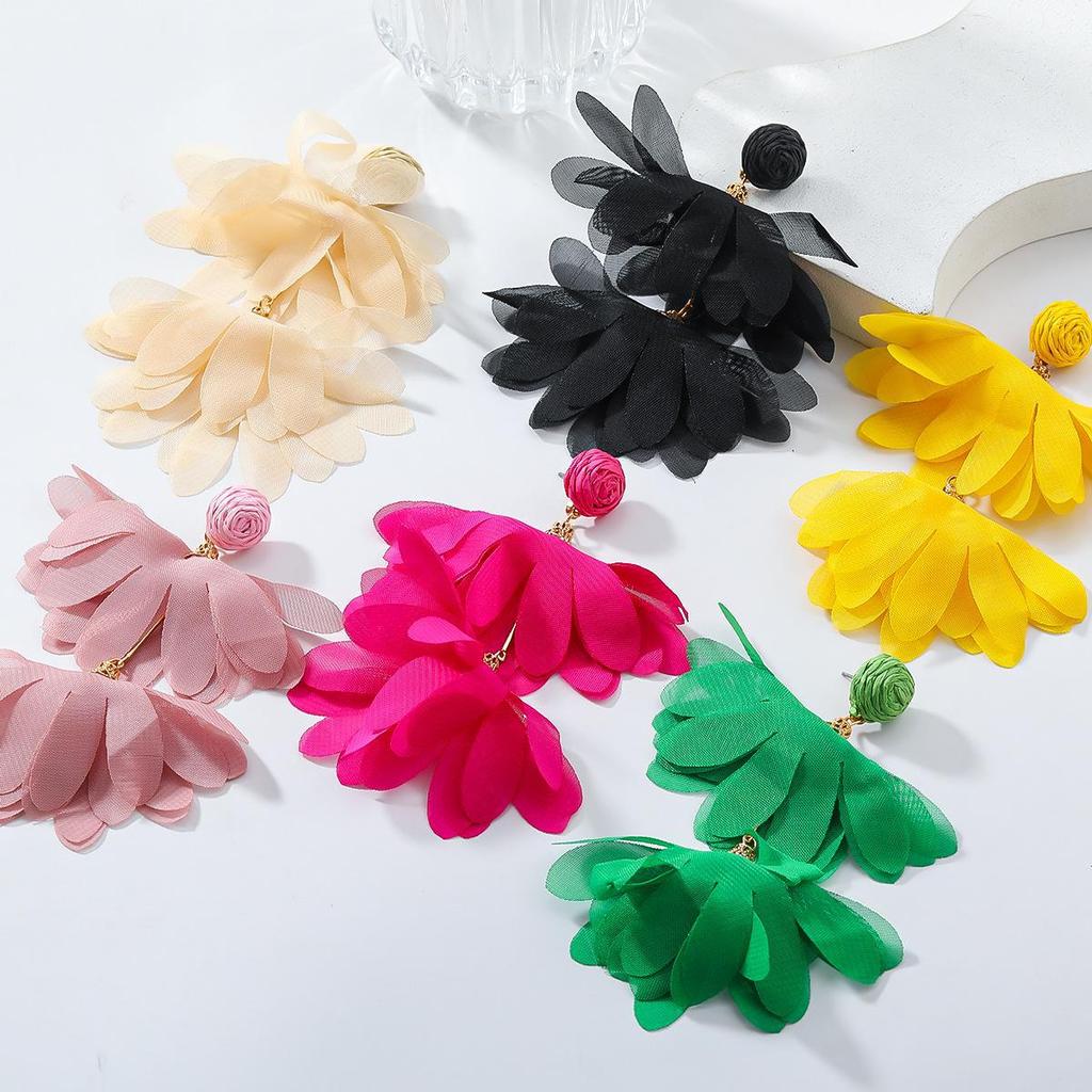 Kolorowe Geometryczne Kolczyki z Chwostami: Ręcznie robione Okrągłe Płatki z Europejskim i Amerykańskim Akcentem