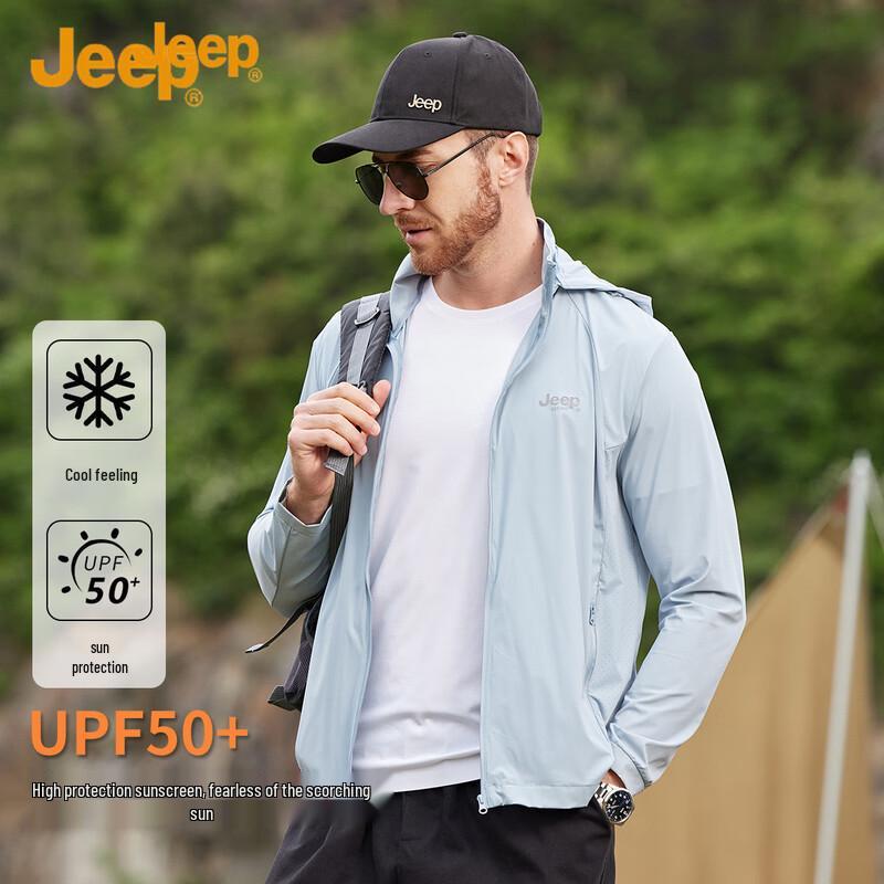 JEEP Men s Summer Quick-Dry UV Protection Hooded Jacket L