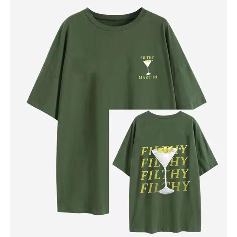 Filthy Martini Shirt Women Vintage Tops Introverted Book Club Retro T-Shirts Cute Aesthetic Booki