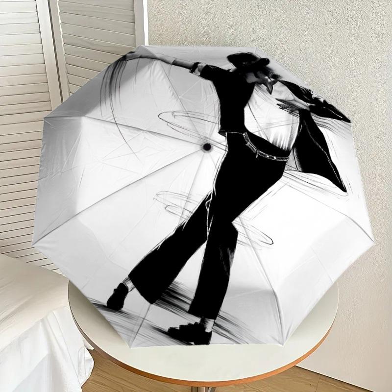 1pc Michael Joseph Jackson Dance Icon Automatic Folding Umbrella, Portable Collapsible Design, Casual Outdoor Accessory L1127047