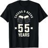 Cheers Beers 55 Years Old 55th Birthday Gift Drinking T-Shirt