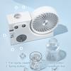 Portable Mist Table Fan Ultra-Quiet Operation Desk Fan with Cooling Mist Spray USB Rechargeable Desk Fan for Office Home Travel Bedroom