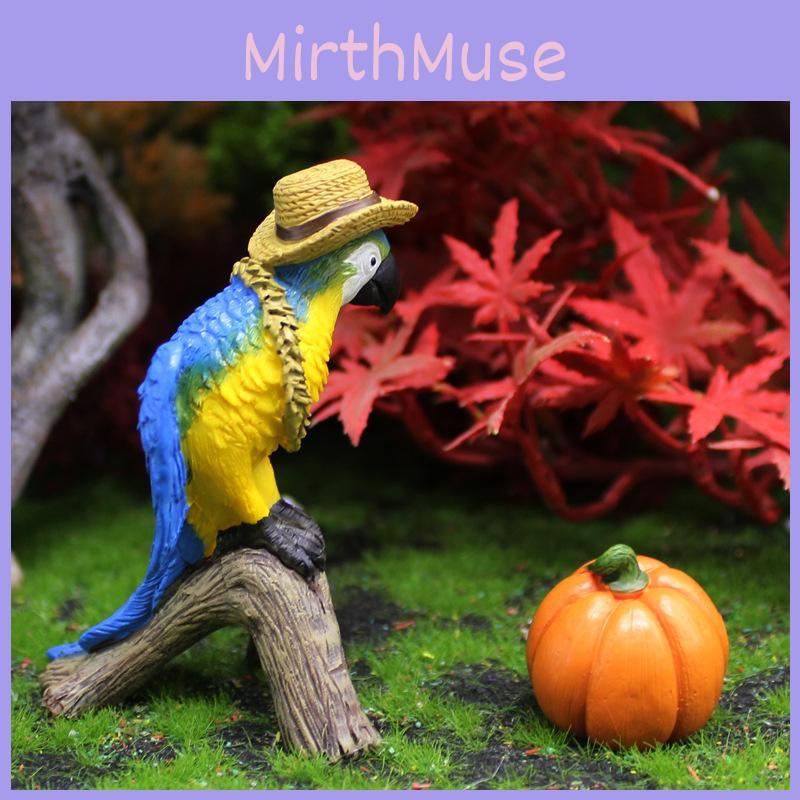 Pumpkin Micro Parrot Landscape Resin Handicraft Animal Ornaments Decor Gift