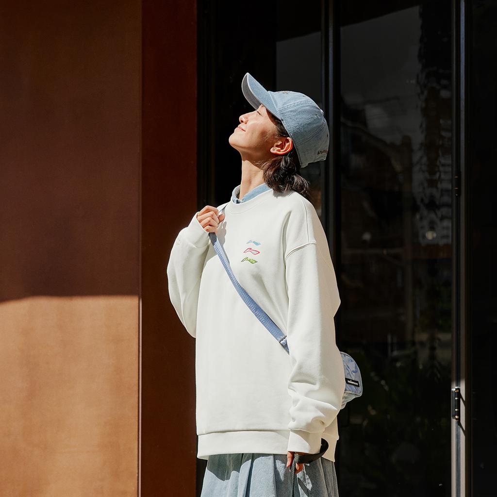 Li Ning Sports Life Collection Sweatshirt Unisex Ivory AWDUG03-2