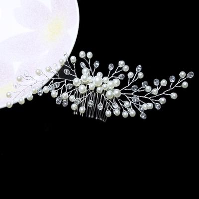 Women Wedding Bridal Pearl Crystal Hair Clip Band Hair Comb Hairpins Jewelry