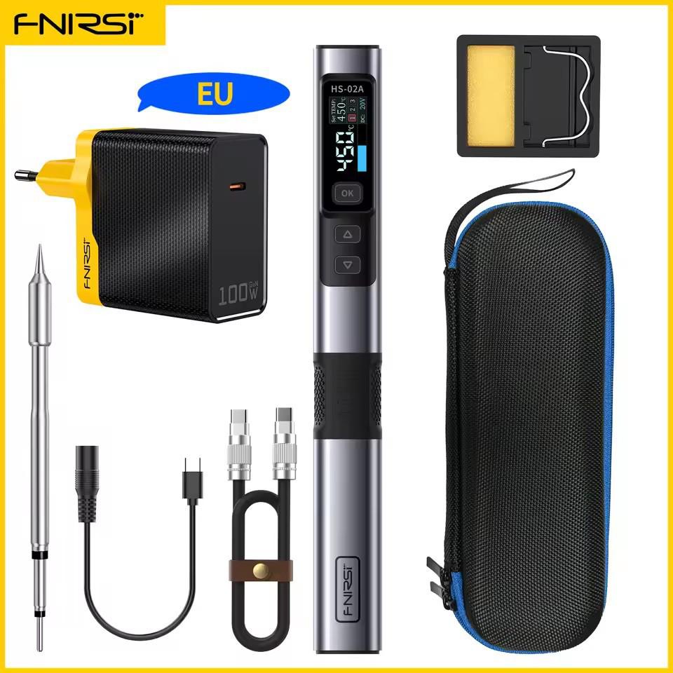FNIRSI HS-02 100W Smart Electric Soldering Iron: Portable Constant Temperature Soldering Station for Household Repair and Welding