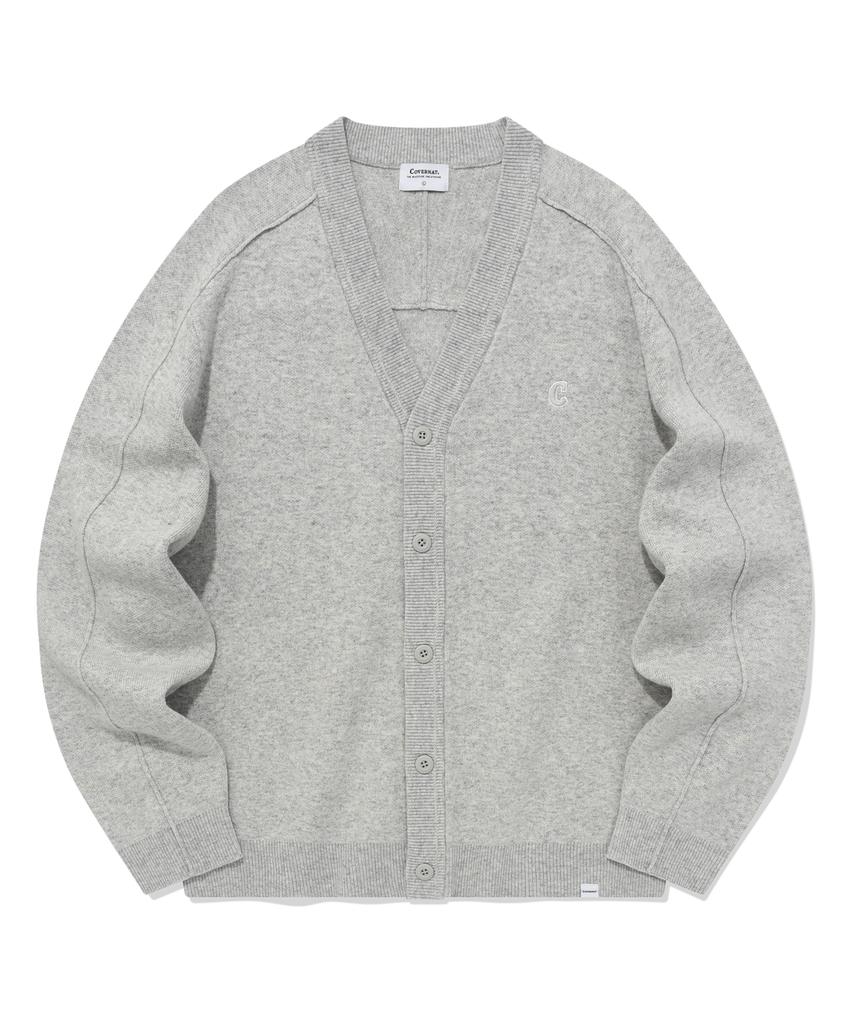 COVERNAT Authentic C Logo Cardigan Melange Gray