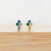 F136 Star Moon Diamond Lip Stud 5-Sided Iron Tower Ear Cartilage Piercing Jewelry 1.2x6/8mm
