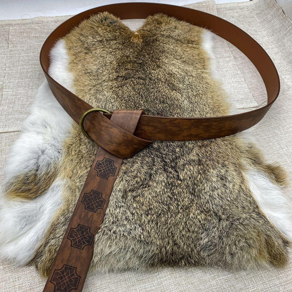 Medieval Celtic Knot Embossed Belt for Knight Cosplay Stage Props