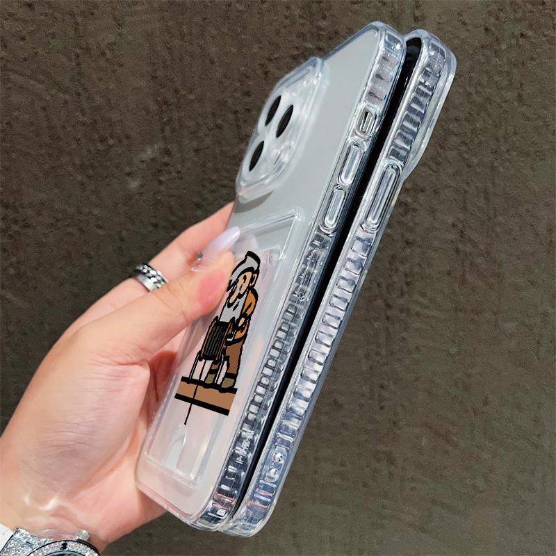 Card Slot Holder Silicone Wallet Pocket Case For Samsung S23 S24 S25 iPhone 17 16 14 Xiaomi Redmi Note 12 13 Realme 10 C21Y Cover Clear Phone Bumper