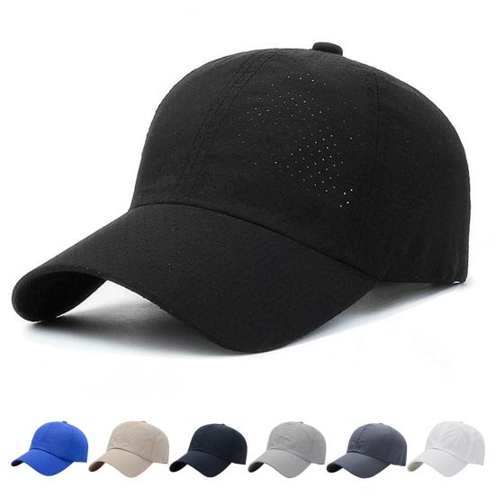 Baseball Hat Breathable Mesh Design Lightweight UV Proof Sun Hat Solid Color Adjustable Outdoor Sport Hat Headwear