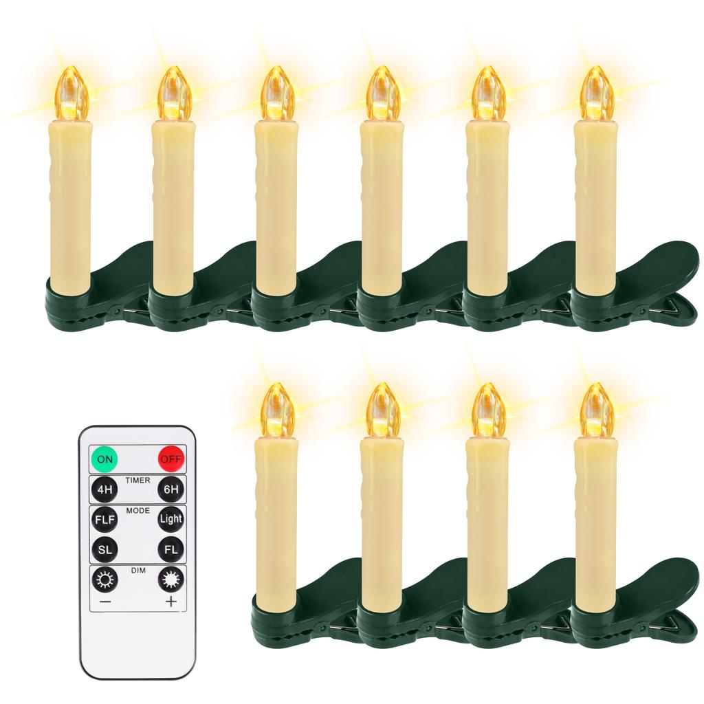 6/8/12Pc Hanging Floating Candles with/without Remote Flameless Flickering Taper Candles Dripless Handheld LED Candles Lights