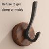 Adhesive Wall Hook No Drill Rustproof Hook with Retro Wood Grain Pattern Hanger for Bathroom