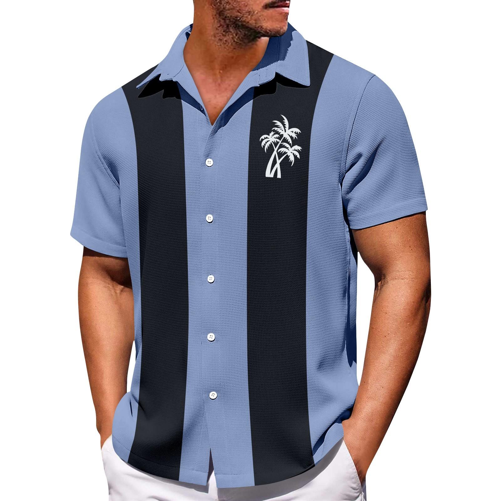 

Чоловічі гавайські сорочки з короткими рукавами з принтом на ґудзиках Чоловічі повсякденні модні сорочки з короткими рукавами XL