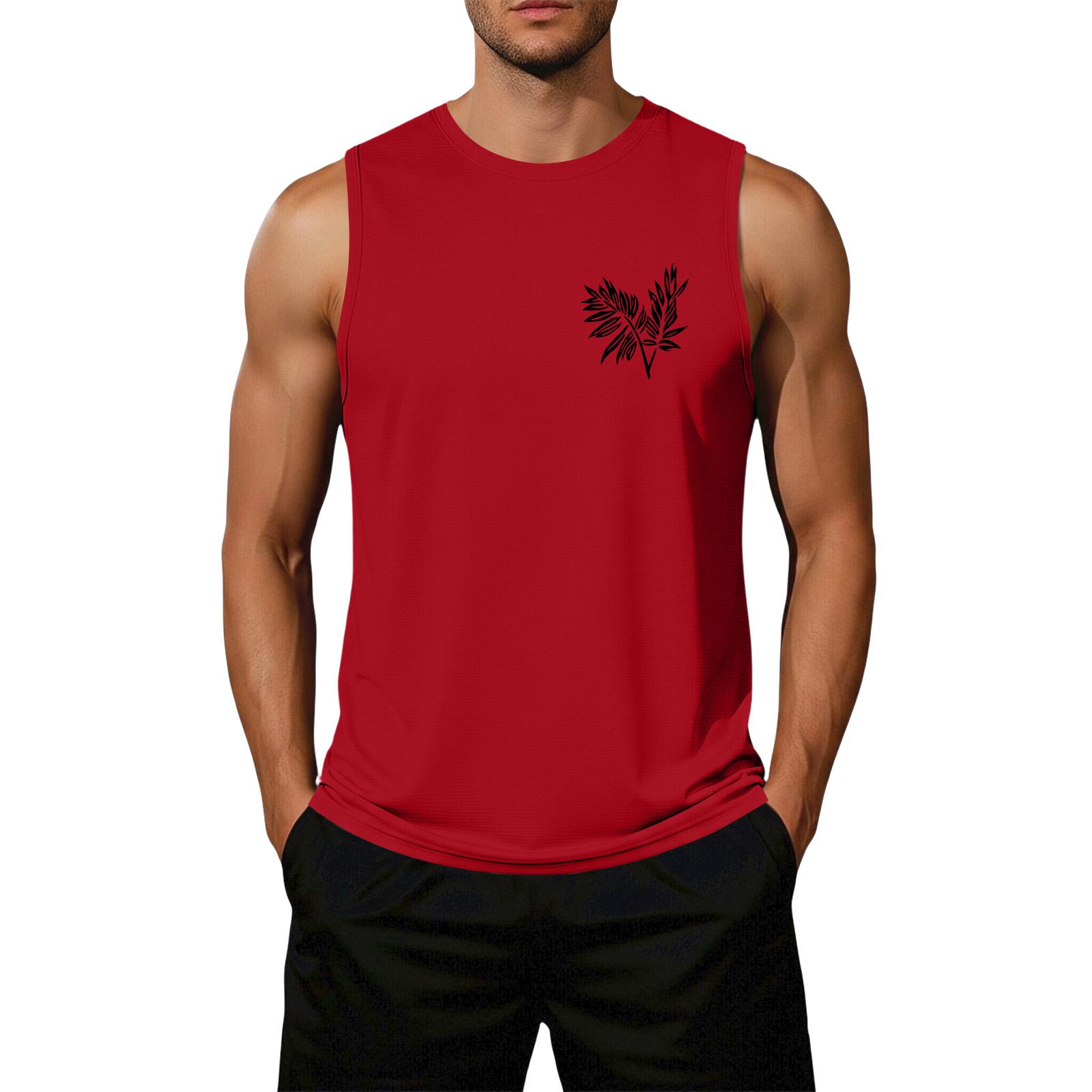 

Men s Loose Fit Sleeveless Casual Tank Top Flag Inspired Graphic Print Lightweight Summer Shirt for Outdoor Activities and Everyday Wear XXXXXL красный