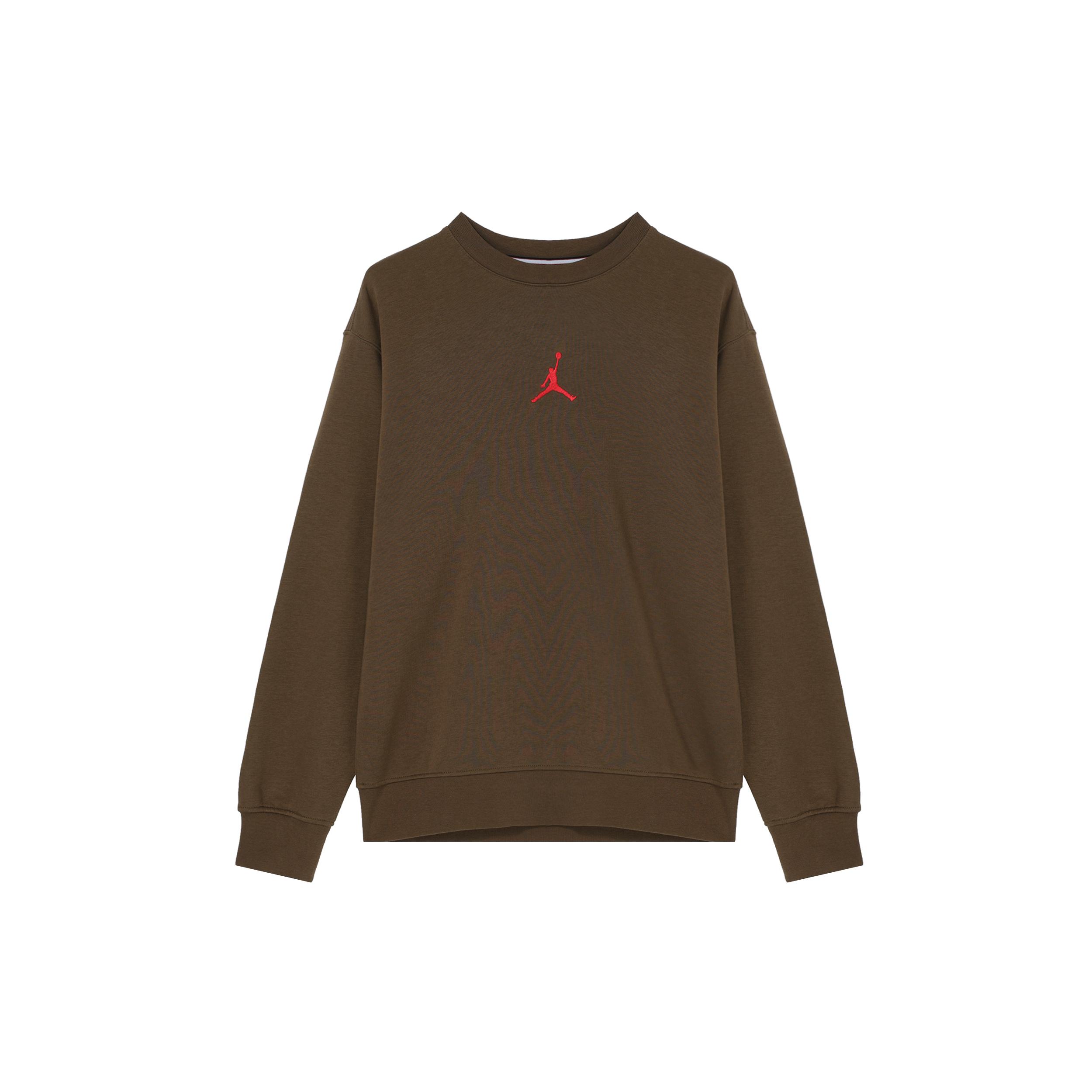 Jordan Sweatshirts Men s Olive Crew Neck Moderate Regular HV1750-366 L