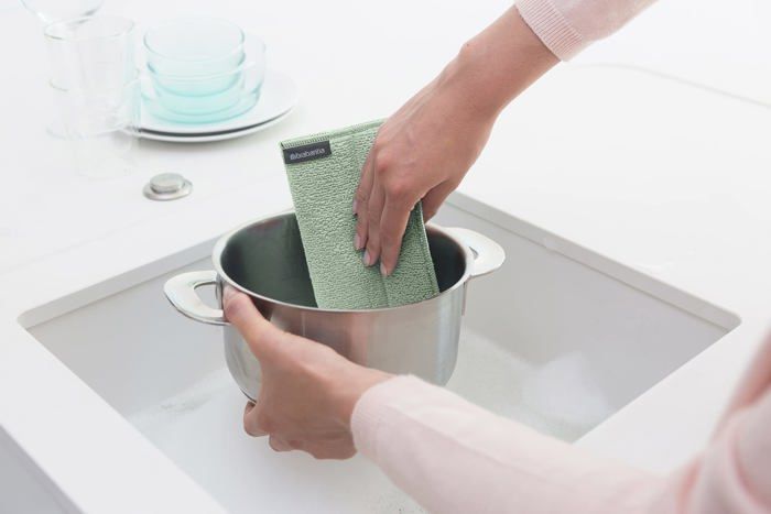 Porte éponge - Brabantia - 215827 - Microfibre - 3 tampons - Écologique et durable