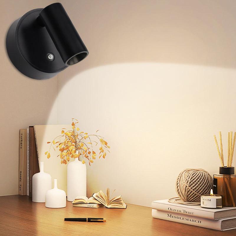 LED-Licht Magnetisch USB Wiederaufladbar Wandleuchte Strahler Kabellos Keine Verkabelung Kein Bohren Leselicht Schlafzimmer Nachttischleuchte