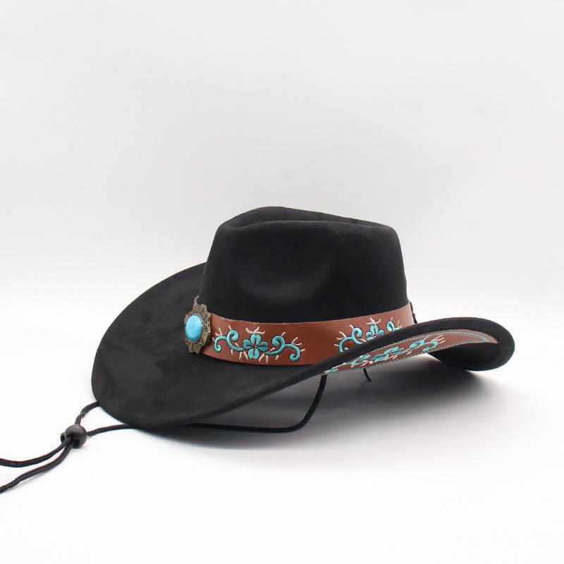 Holiday Travel Ethnic Style Tibetan Jazz Embroidered Top Hat New Fashion High Sense Western Denim Hat