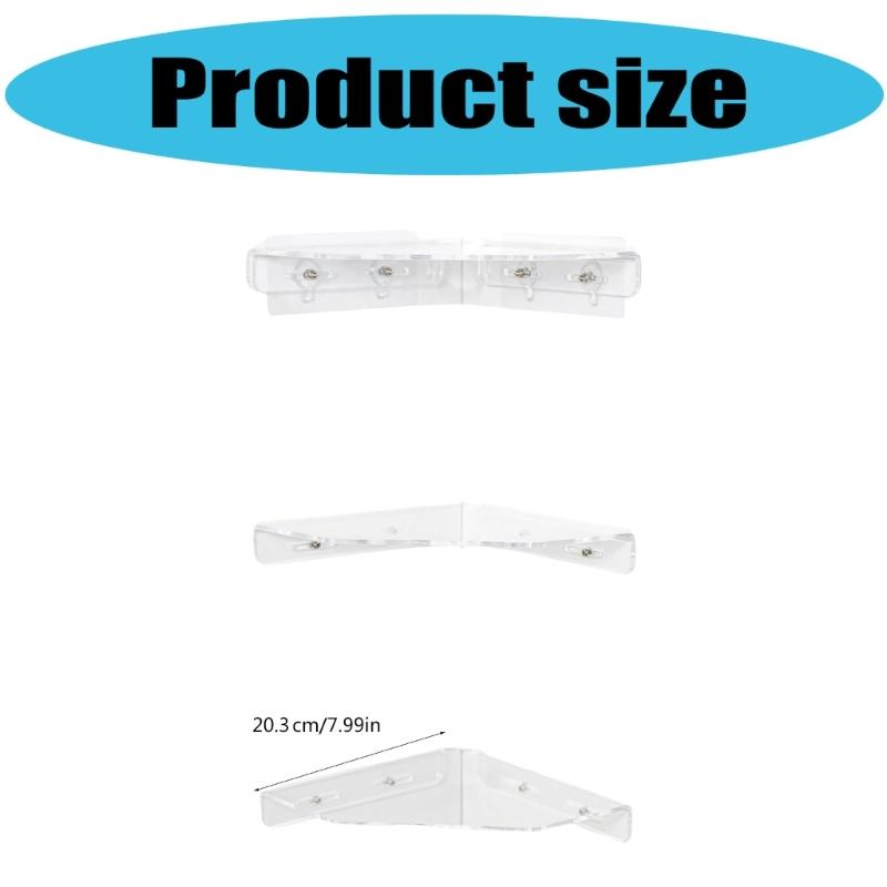 3 Piece Set Wall Mounted Acrylic Shelves Damage Frees Floating Storage Solution Contemporary Corner Shelf