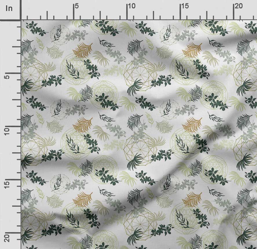 Soimoi Leaves Print,  Cotton Cambric, Quilting Fabric Sold by The Yard 42 Inch Wide, Medium Weight Cotton Fabric,