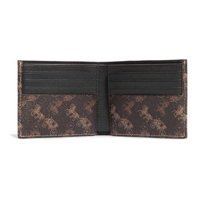 Coach Billfold Wallet Horse And Carriage Double Fold Men Wallet Dark-Brown 4906-A7U