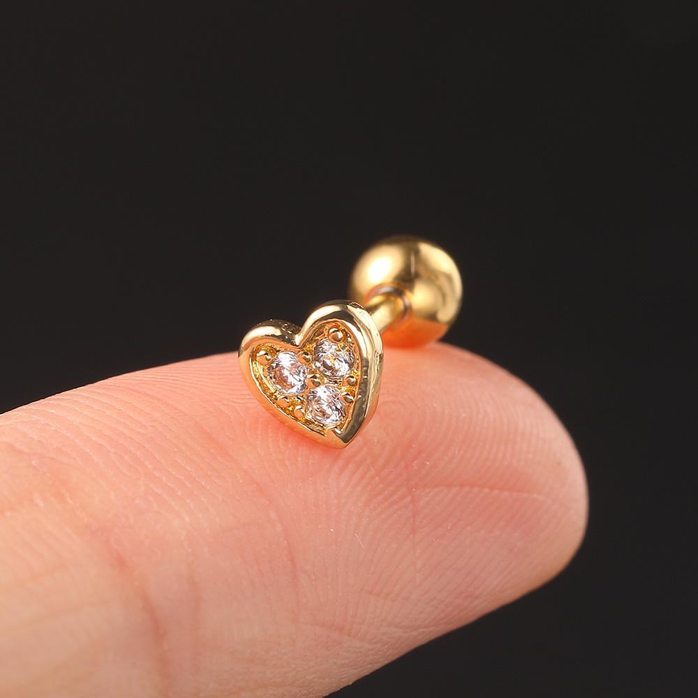 Septum Piercing Helix Earrings Women Zircon Heart Cartilage Ear Daith Lobe Rook Tragus Piercing Jewelry Body Accessories Gift