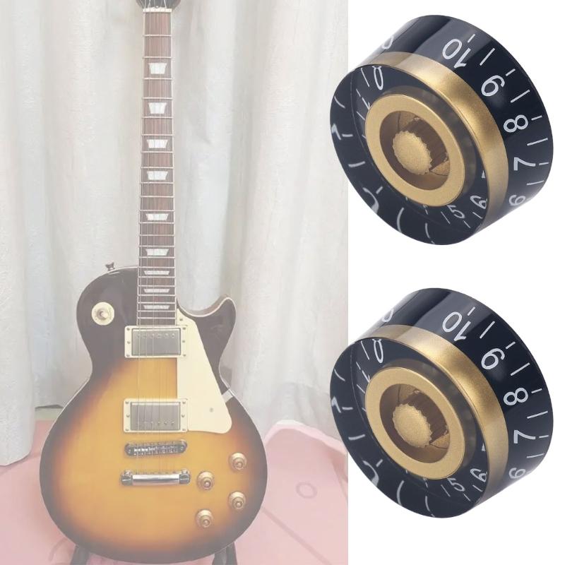 4pcs Electric Guitar Effect Knobs Volumes Tone Control Knobs Acrylic Top Hat Speed Control Knobs Replacement Part