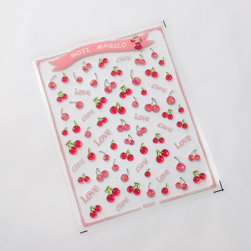 

Season Jelly Texture Cherry Three-Dimensional Relief Nail Sticker Waterproof Nail Sticker Decorative Decals Ornament Kx351 kx351 (jelly)