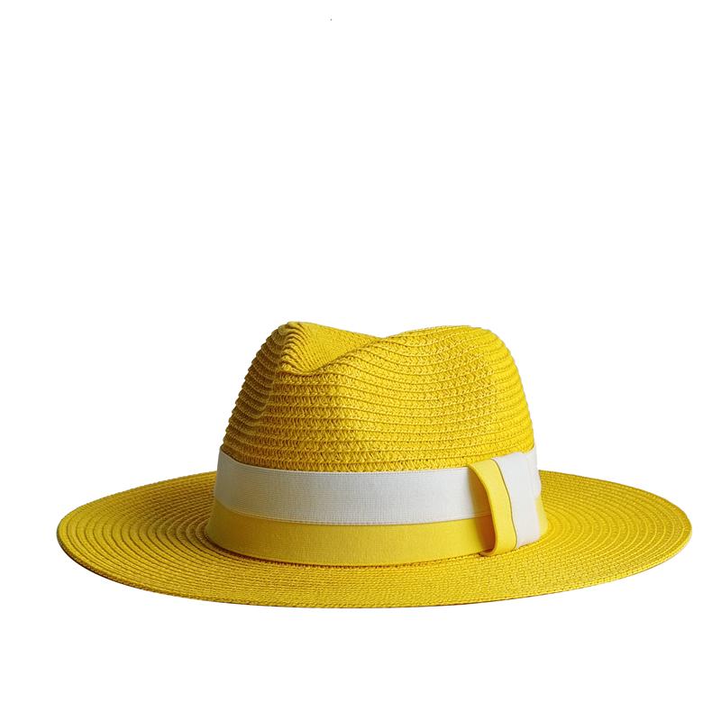 Garden Supplies My Women's White/Black Panama Straw Hat Spring And Summer Elastic Webbing Ribbon Korean Style Hat For Men And Jazz Hat Panamahat 55-58Cm