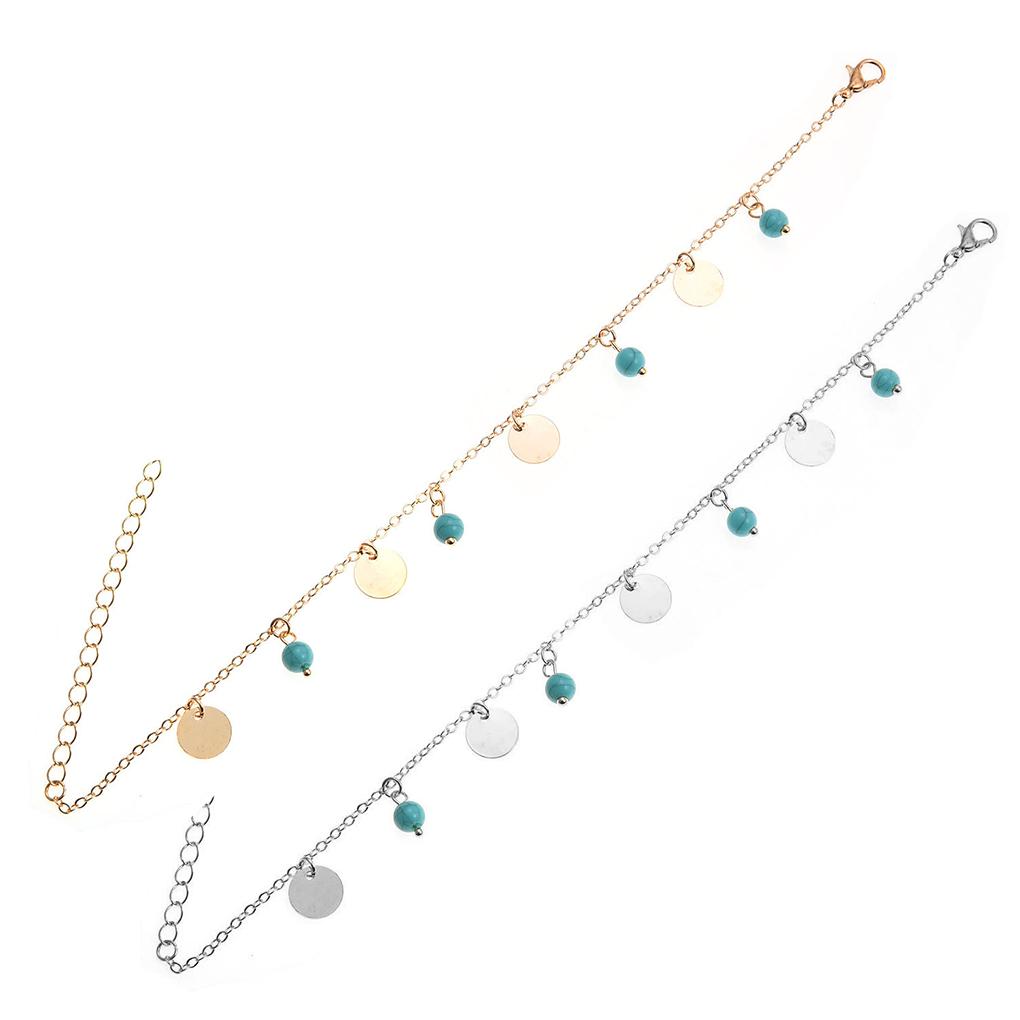 Ankle Bracelets Exquisite Universal Turquoise Jewelry Sturdy Alloy Accessories Valentines Day Beach Gifts Foot Chains for Women