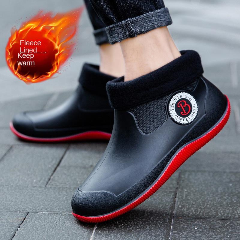 Pánské holínky s polovičním rukávem s nízkým svrškem, gumové boty s nízkým svrškem, protiskluzové holínky, holínky s nízkým svrškem na mytí auta, rybaření, do kuchyně, do jídelny