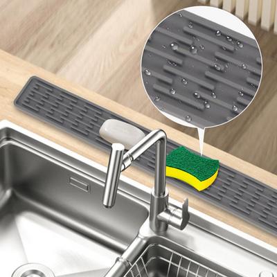 Narrow Long Silicone Non-slip Mat Waterproof Drying Mat Multi-functional Kitchen Countertop Sink Rectangle Dishes Drainer Pad