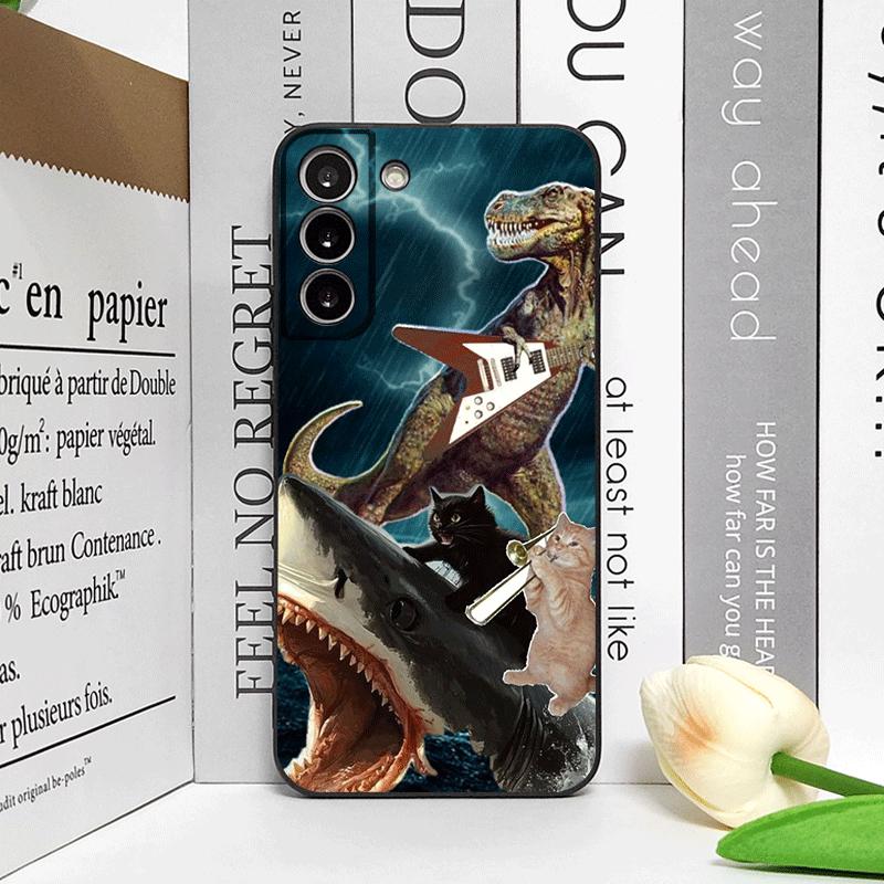 Grappige Abstracte Haai Zwarte Kat Telefoonhoesje voor Google Pixel 9A 8A 7A 6 A 7 PRO 8 9 Pro XL 5G Schokbestendig Zachte Cover Matte Fundas