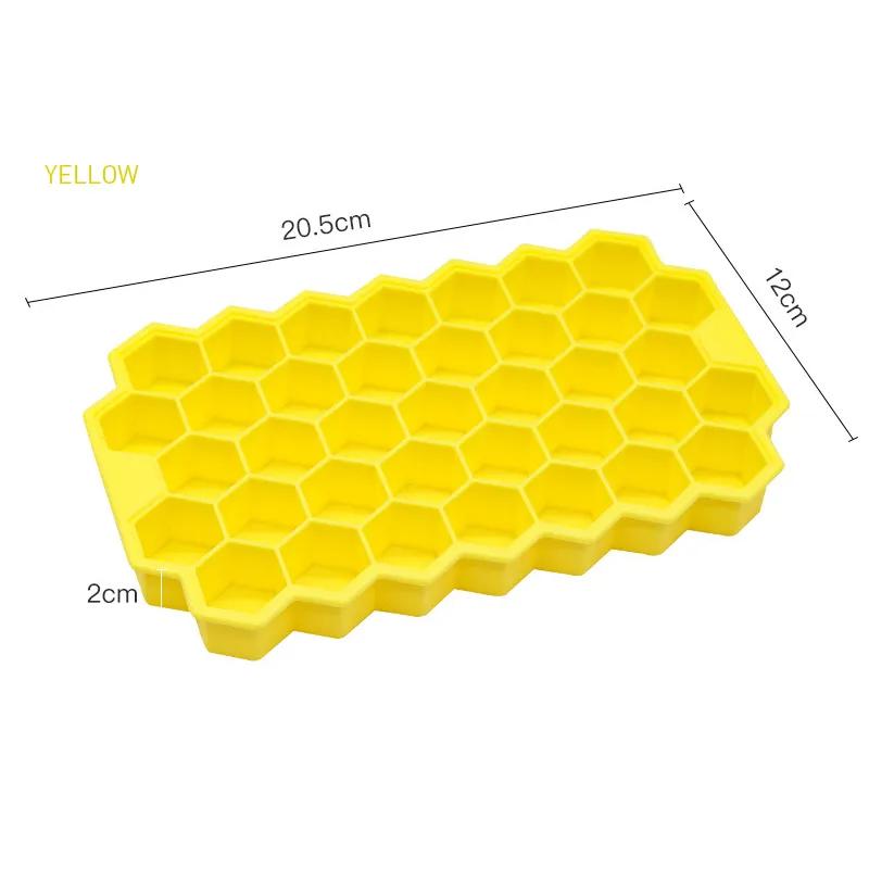 Premium isbitformer Silikon Bakeformer med Forseglingslokk Gjenbrukbare Sikre Heksagonale Kubeformer for Kjølte Drikker Whiskey Hale Mat F004