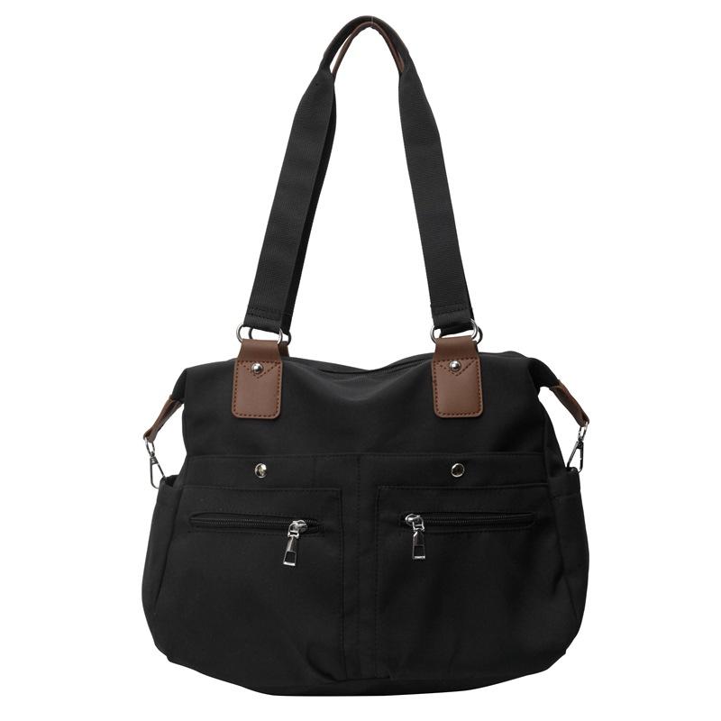 

Легкая холщовая сумка-тоут, женская сумка через плечо большой вместимости чёрный