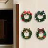 1PC Green Cute Christmas Fridge Magnet Holiday Decor Magnetic Disc with Floral Wreath Gifts For Friends Plastic Home Decor
