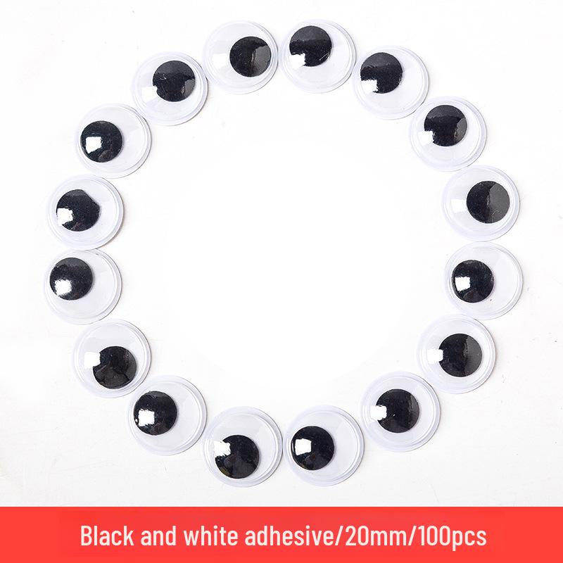 DIY 3D Animal Eyes with Adhesive Black & White Stickers for Crafting